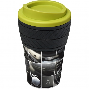Logotrade Firmengeschenke das Foto: Brite-Americano® 350 ml Isolierbecher mit Schutzring Reifen-Design