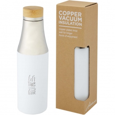 Logotrade Firmengeschenke das Foto: Hulan 540 ml Kupfer-Vakuum Isolierflasche mit Bambusdeckel