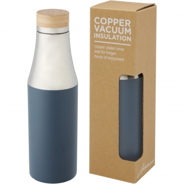 Logotrade Werbeartikel das Foto: Hulan 540 ml Kupfer-Vakuum Isolierflasche mit Bambusdeckel