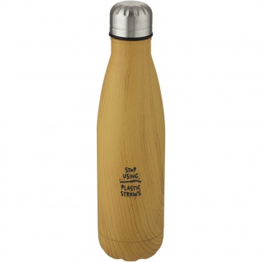 Logotrade Geschäftsgeschenke das Foto: Cove 500 ml Kupfer-Vakuum Isolierflasche in Holzoptik
