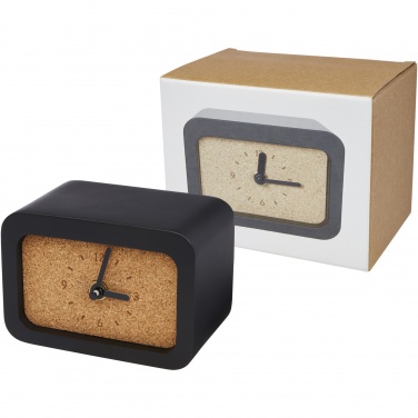 Logotrade Geschäftsgeschenke das Foto: Momento Kalkstein Tischuhr mit wireless Ladefunktion