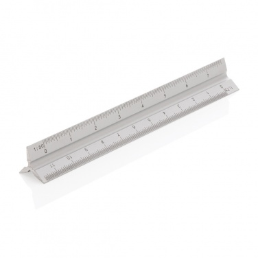 Logotrade Werbeartikel das Foto: 15cm Dreikantlineal aus Aluminium