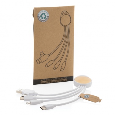 Logotrade Firmengeschenke das Foto: rundes Ontario 6-in-1 Kabel aus RCS recyceltem Kunststoff