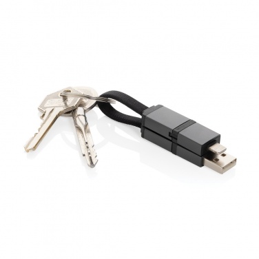 Logotrade Firmengeschenke das Foto: Terra 4-in-1 Schnellladekabel für den Schlüsselbund aus rAlu