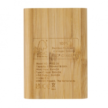 Logotrade Logogeschenke das Foto: 5.000mAh Bambus-Powerbank
