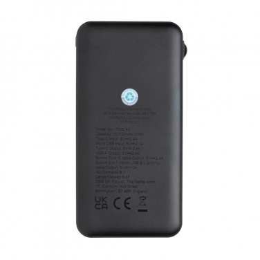 Logotrade Geschäftsgeschenke das Foto: Lockhart 10.000mAh Powerbank aus RCS Kunststoff