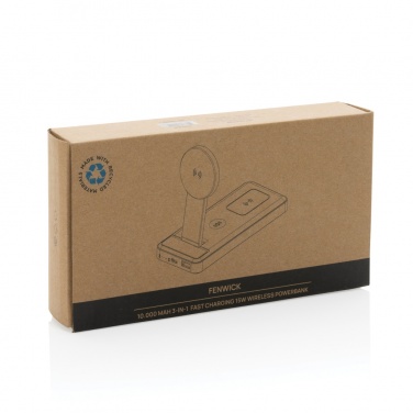 Logotrade Logogeschenke das Foto: Fenwick 10.000mAh 3-in-1 Powerbank aus RCS recyceltem ABS