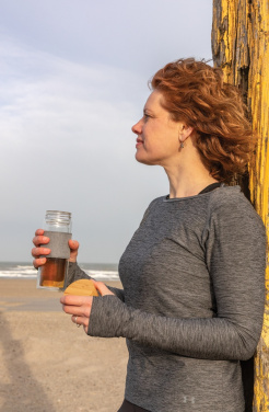 Logotrade Werbeartikel das Foto: Impact doppelwandige Borosilikatglas-Flasche