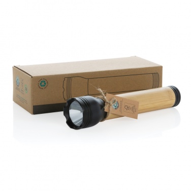 Logotrade Firmengeschenke das Foto: Lucid 5W Taschenlampe aus RCS recyceltem Kunststoff & Bambus