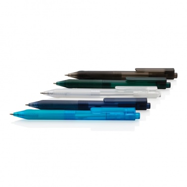 Logotrade werbemittel das Foto: X9 Stift gefrostet mit Silikongriff