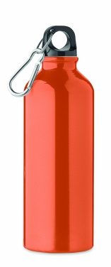 Logotrade werbemittel das Foto: Einwandige 500-ml-Wasserflasche aus recyceltem Aluminium mit Karabiner