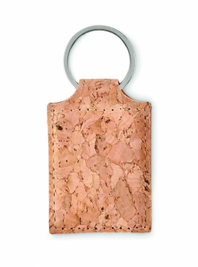 Logotrade Firmengeschenke das Foto: Schlüsselring Kork, eckig Imatra