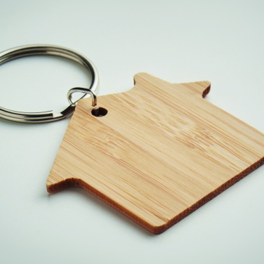 Logotrade Logogeschenke das Foto: Schlüsselring Bambus, Haus Järvenpää