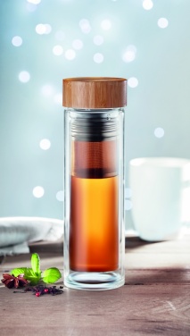 Logotrade Logogeschenke das Foto: Trinkflasche Glas 400ml München