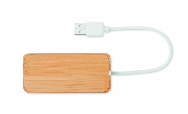 Logotrade Werbeartikel das Foto: 3 Port 2.0 USB Hub Bambus