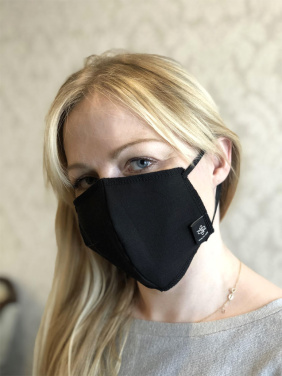 Logotrade werbemittel das Foto: BLACK-BLACK Baumwollmaske 140116500