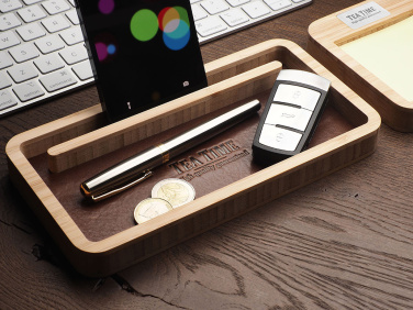 Logotrade Logogeschenke das Foto: Schreibtisch-Organizer aus Holz 1852292