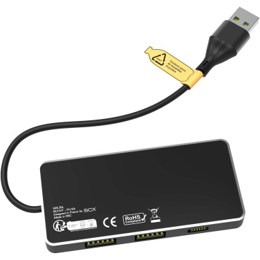Logotrade Firmengeschenke das Foto: SCX.design H20 8-in-1 USB-Hub mit dualem Eingang und 6 Ports und Leuchtlogo