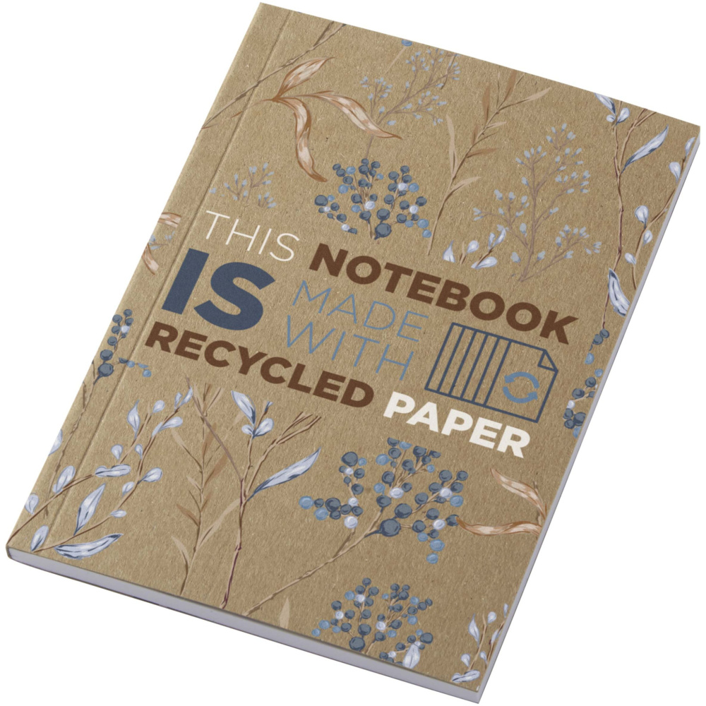 Logotrade Firmengeschenke das Foto: Novella Austen A6 Softcover Notizbuch aus recyceltem Kraftpapier – 50 Blatt