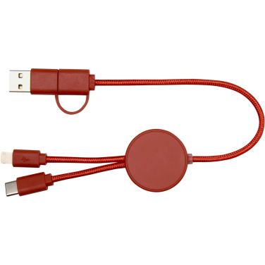 Logotrade Firmengeschenke das Foto: Citala 30 cm 5-in-1 Kabel aus recyceltem Kunststoff für Datenübertragung und 27W Schnellladung