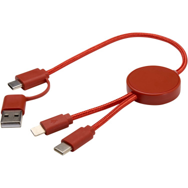 Logotrade werbemittel das Foto: Citala 30 cm 5-in-1 Kabel aus recyceltem Kunststoff für Datenübertragung und 27W Schnellladung