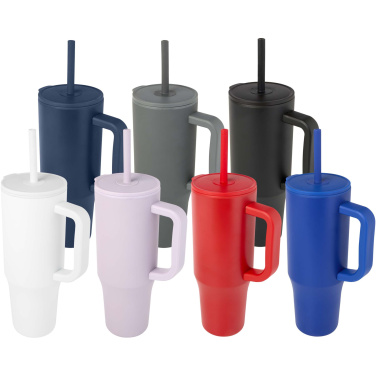 Logotrade Geschäftsgeschenke das Foto: Brady 900 ml RCS-zertifizierter Isolierbecher mit Silikon Trinkhalm