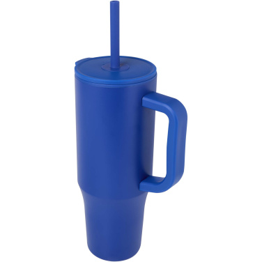 Logotrade Firmengeschenke das Foto: Brady 900 ml RCS-zertifizierter Isolierbecher mit Silikon Trinkhalm