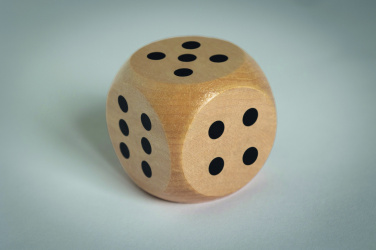 Logotrade Werbeartikel das Foto: Spielwürfel Schima-Holz Ø 5cm