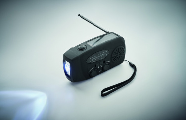 Logotrade Werbeartikel das Foto: AM/FM Radio SOS mit Taschenlampe