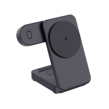 Logotrade Firmengeschenke das Foto: Urban Vitamin Arcadia 15W 3in1 Magnet-Charger aus RCS rABS