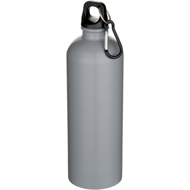 Logotrade Firmengeschenke das Foto: Oregon 750 ml matte RCS-zertifizierte, einwandige Trinkflasche aus recyceltem Edelstahl mit Karabinerhaken