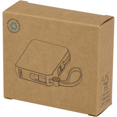 Logotrade Logogeschenke das Foto: Acrux 35 W 10.000 mAh Tablet Powerbank mit integriertem Typ-C-Kabel aus recyceltem Kunststoff