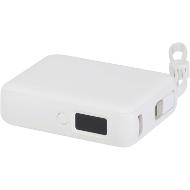 Logotrade Logogeschenke das Foto: Acrux 35 W 10.000 mAh Tablet Powerbank mit integriertem Typ-C-Kabel aus recyceltem Kunststoff
