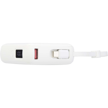 Logotrade Geschäftsgeschenke das Foto: Acrux 35 W 10.000 mAh Tablet Powerbank mit integriertem Typ-C-Kabel aus recyceltem Kunststoff