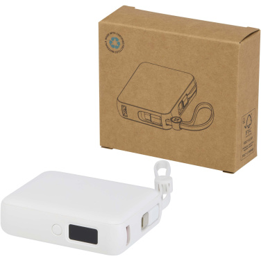 Logotrade Logogeschenke das Foto: Acrux 35 W 10.000 mAh Tablet Powerbank mit integriertem Typ-C-Kabel aus recyceltem Kunststoff
