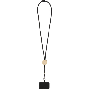 Logotrade Werbeartikel das Foto: Adhab Smartphone Lanyard mit Bambusdetails
