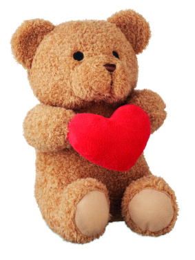 Logotrade Geschäftsgeschenke das Foto: Teddybär mit Herz 23cm