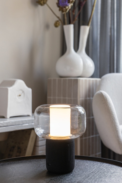 Logotrade Geschäftsgeschenke das Foto: Lux 10W Lautsprecherlampe aus RCS recyceltem Kunststoff