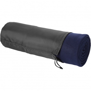 Logo trade promotional gifts image of: Huggy fleece plaid blanket with carry pouch