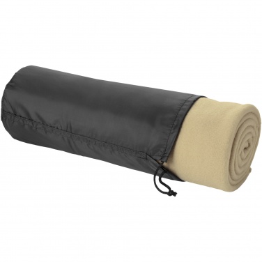 Logo trade promotional merchandise picture of: Huggy fleece plaid blanket with carry pouch