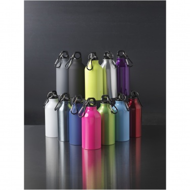 Logotrade business gift image of: Oregon 400 ml matte water bottle with carabiner