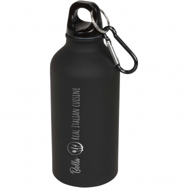 Logotrade promotional gift image of: Oregon 400 ml matte water bottle with carabiner