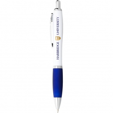 Logotrade corporate gift picture of: Nash ballpoint pen with white barrel and coloured grip