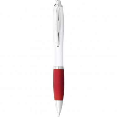 Logotrade promotional gifts photo of: Nash ballpoint pen with white barrel and coloured grip
