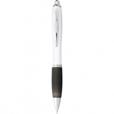 Logo trade promotional merchandise photo of: Nash ballpoint pen with white barrel and coloured grip