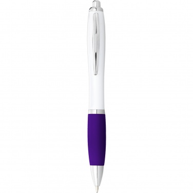 Logotrade business gifts photo of: Nash ballpoint pen with white barrel and coloured grip