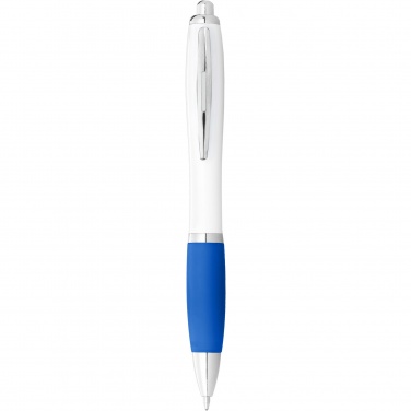 Logotrade promotional merchandise picture of: Nash ballpoint pen with white barrel and coloured grip