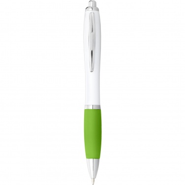 Logotrade promotional giveaway picture of: Nash ballpoint pen with white barrel and coloured grip