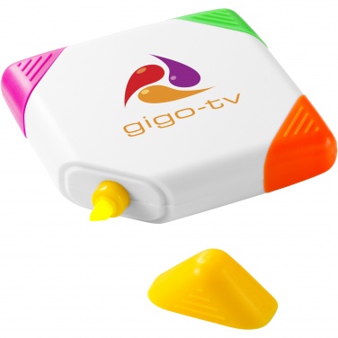 Logo trade promotional merchandise picture of: Trafalgar square-shaped 4-colour highlighter