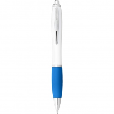 Logotrade promotional giveaways photo of: Nash ballpoint pen white barrel and coloured grip